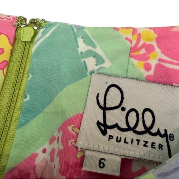 Lilly Pulitzer Patchwork Mini Dress - Pink, Green, Yellow Surf N Patch - Picture 6 of 9